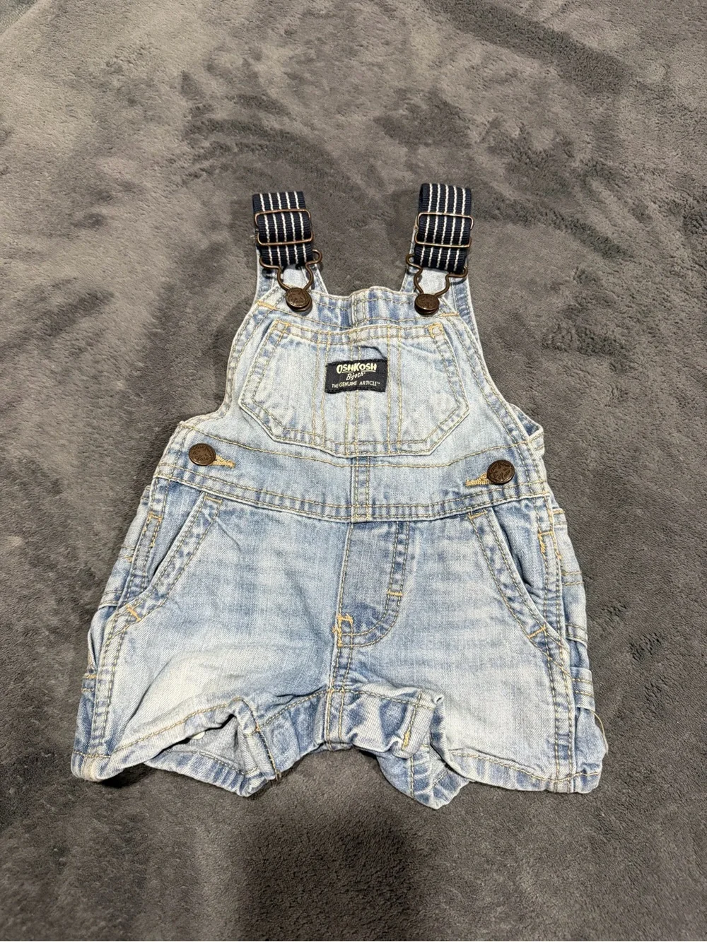 3Month - OshKosh Light Blue Denim Overall Shorts